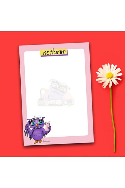 Fatofotofan A5 Size Gonca Owl Memopad