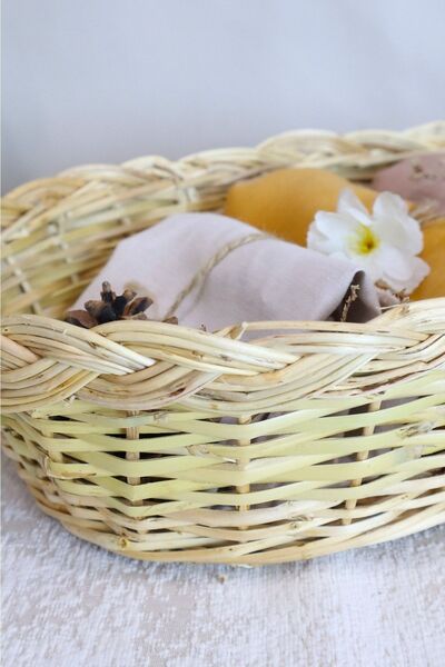 AHESAR TİCARET Sepet Hasır Ekmeklik Sepet Meyvelik Çok Amaçlı Sepet