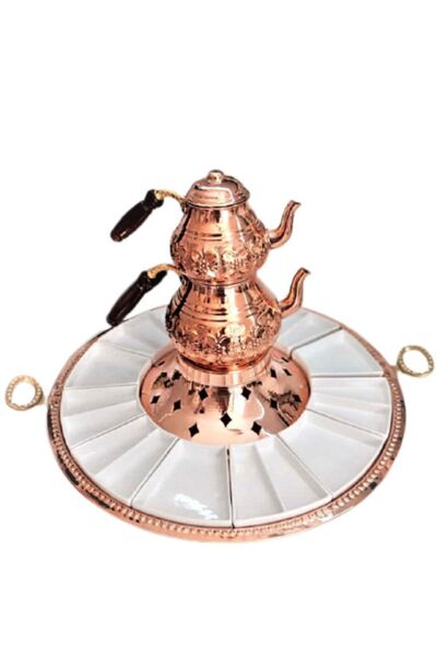 BYBİLAL Bakır Çaydanlık Ve Kahvaltı Seti Büyük Boy