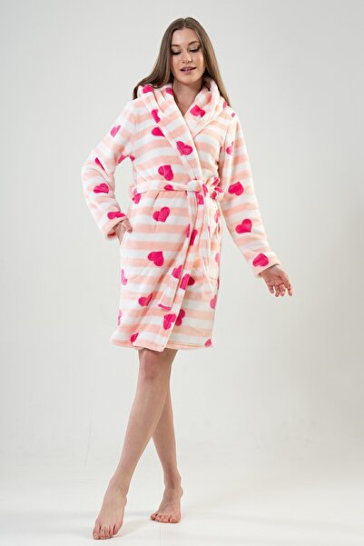 VİENETTA Γυναικείο κοντό μακρυμάνικο φόρεμα Welsoft με κουκούλα 
 , 202118