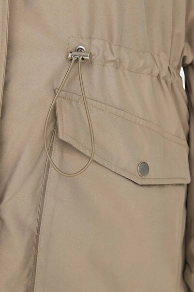 ONLY Women's Plus Size Carlucaya Hooded Coat 15295458 Beige