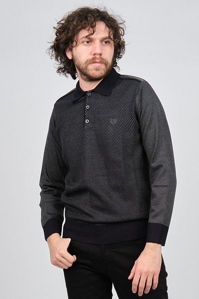 Pelikan Men's Polo Neck Sweater 1577412 Smoked