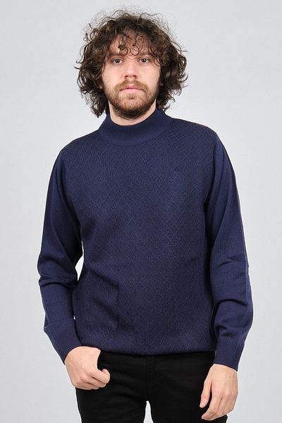 Pelikan Ανδρικό πουλόβερ με μοτίβο Half Fisherman Wool 1578710 Purple