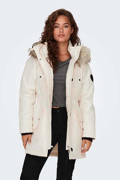 ONLY Women's Hooded Universal Parka -15304625 Cream