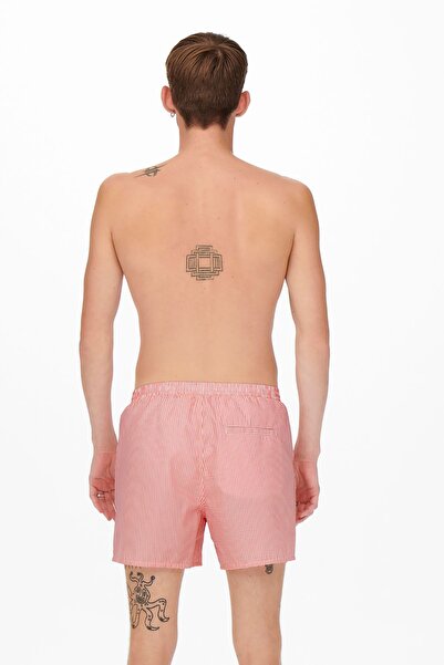 Only & Sons Men's Pink Striped Onsted Sea Shorts -22021841