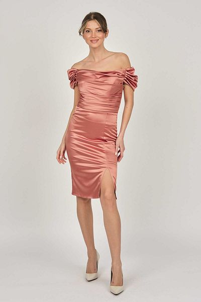 renk abiye Color Women's Strapless Evening Dress 5044956 Peach