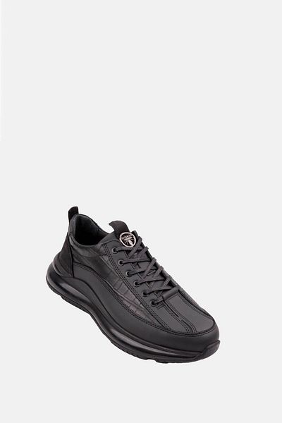 MARCOMEN Ανδρικά παπούτσια Sneaker από γνήσιο δέρμα 18168 Μαύρο
