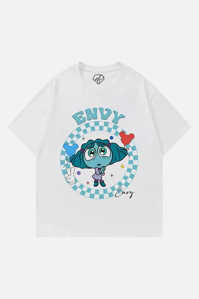 EFBUTİK Unisex White Reverse Face Envy T-shirt