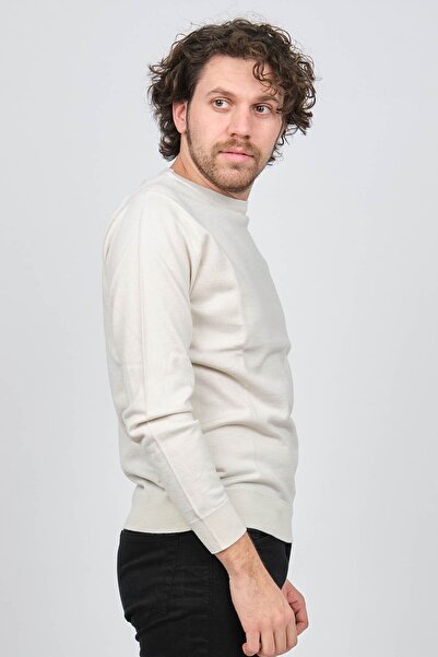 Desen Triko Чоловічий велосипедний вовняний светр 0249603 Кістковий