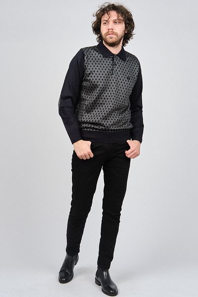 Pelikan Men's Elbow Detailed Polo Neck Sweater 1577427 Smoked