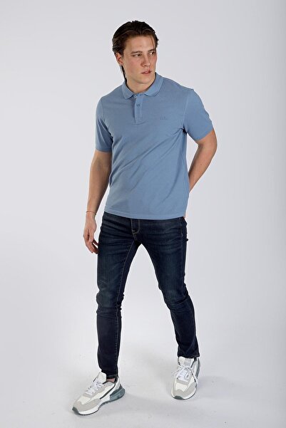 Lee Cooper Ανδρικό Twins T-Shirt με 1 Pique Polo γιακά242025 γαλάζιο