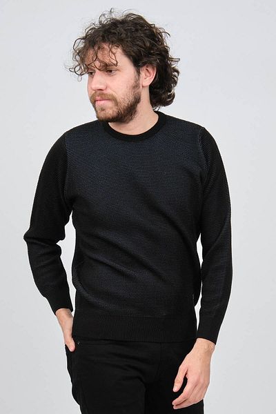 Çizgi Triko Ανδρικό πουλόβερ με μοτίβο Crew Neck 42554224 Μαύρο