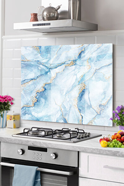 Onbiya واقي خلفي من الرخام لموقد المطبخ الزجاجي الفاخر