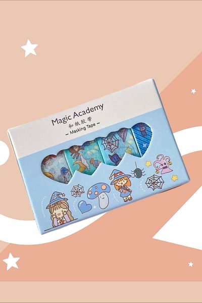 Marseliko Magic Academy Blue 4-Piece Washi Tape Set / Washi Tape / Bullet Journal / Scrapbook