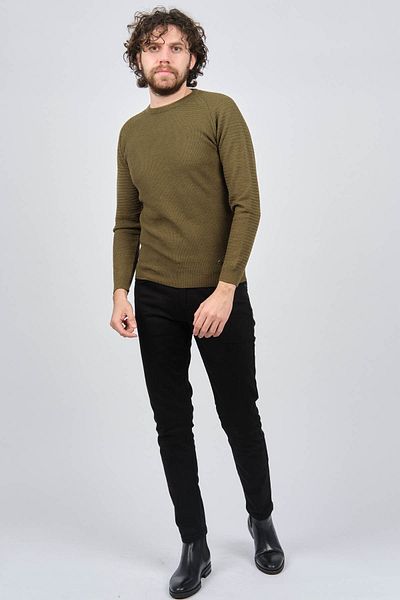 Çizgi Triko Men's Crew Neck Slim Fit Sweater 42554259 Khaki