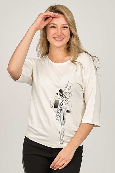 Sistas Women's Patterned Blouse6690208 Ecru