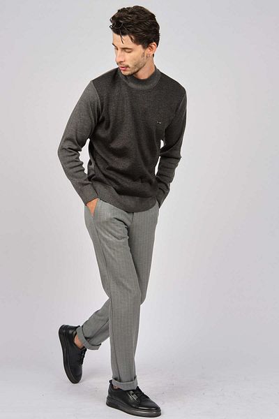 HAKİ TRİKO Men's Half Fisherman Sweater 6080044 Gray