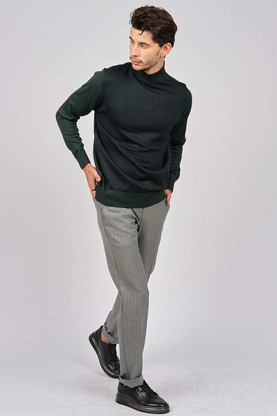 PAVE Men's Patterned Wool Sweater 4536130 Green