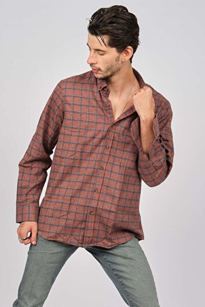 De Leone Muška Prugasto majica dugih rukava Vuna u boji kajsije 0171107