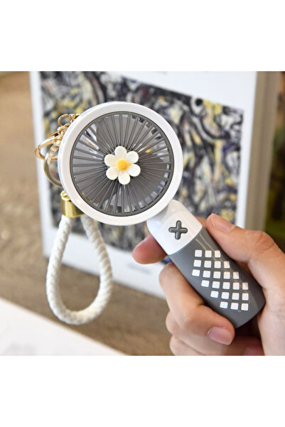 VOOKA Mini Vantilatör Şarjlı Mini Fan 500 mAh Yüksek Fan Gücü Tutmalı Deri Anahtarlıklı Fan Mini Vantilatö