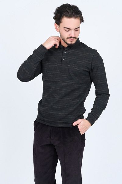 Raymons Men's Patterned Polo Neck Knitwear Sweat 6782273 Khaki