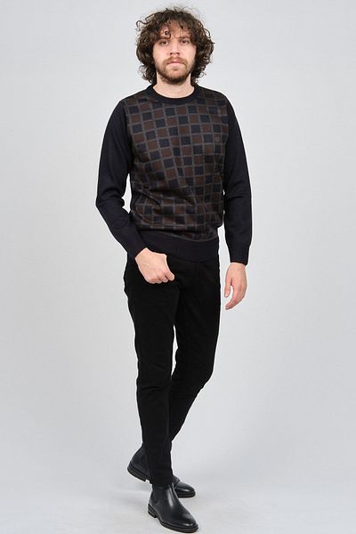 Pelikan Ανδρικό πουλόβερ με μοτίβο Crew Neck 1577328 Navy Blue