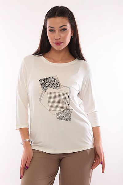 Sistas Γυναικεία μπλούζα με σχέδιο Crew Neck 3327 Ecru