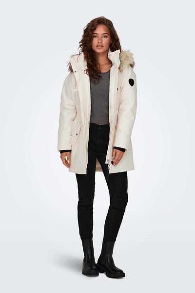 ONLY Women's Hooded Universal Parka -15304625 Cream