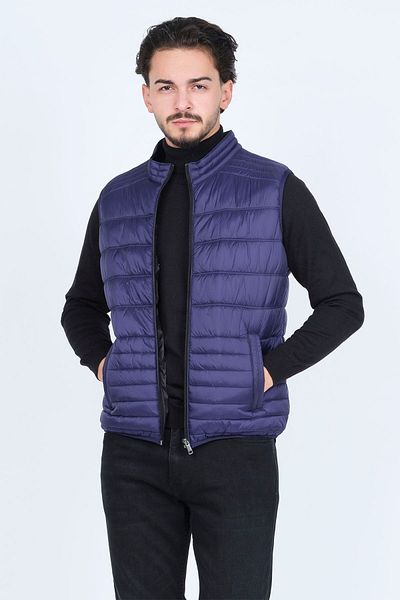 Allegro Men's High Collar Vest 0364155 Navy Blue