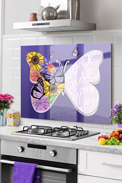Onbiya Premium Glass Kitchen - Προστατευτικό Πίσω Μοντέλο Πεταλούδας