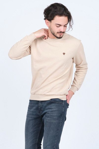 Metropolitan Ανδρικό φούτερ Crew Neck 6240101 Μπεζ