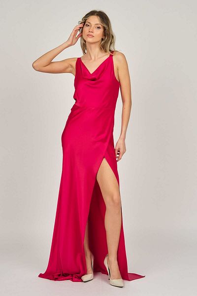 DORİDORCA Women's Off Shoulder Neckline Evening Dress 5924035 Red