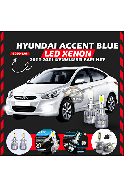 SHOOPLAA Hyundai Accent Blue 2011-2021 Sis Farı Uyumlu Şimşek Etkili Led Xeno...