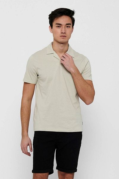 Only & Sons Ανδρικό μπλουζάκι Onsabraham Polo Neck 22019294 Stone
