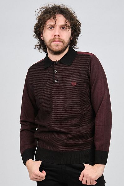 Pelikan Men's Polo Neck Sweater 1577412 Claret Red