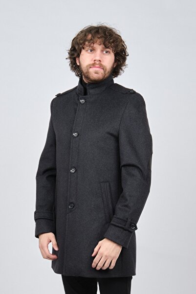 LUCAS Men's Smoked Epaulette Sports Wool Coat 2651662