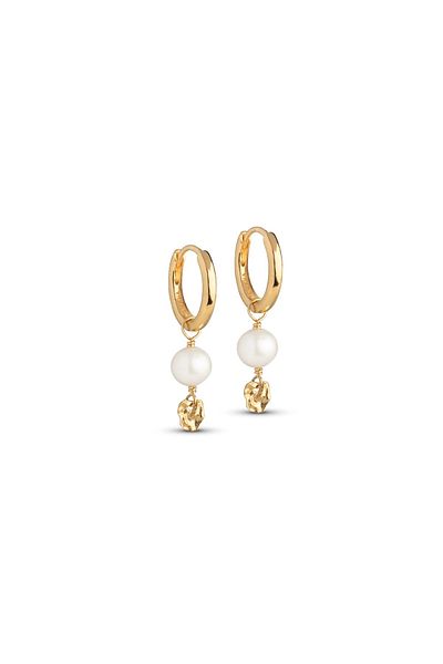 Enamel Kopenhag 925 Ayar Gümüş Altın Kaplama Küpe E372G-PL