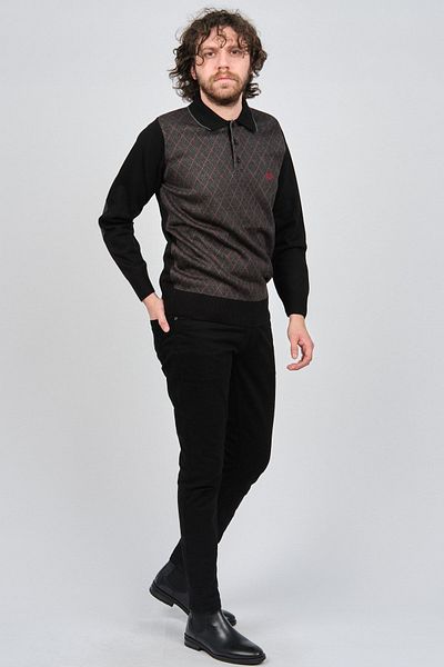 Pelikan Men's Striped Elbow Detailed Polo Neck Sweater 1577405 Fuchsia