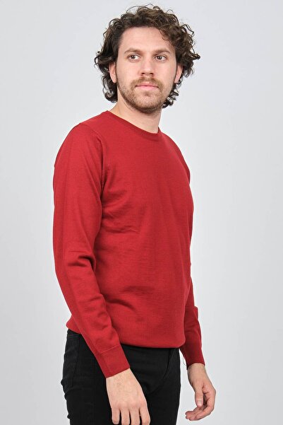 Desen Triko Чоловічий велосипедний вовняний светр 0249603 Червоний