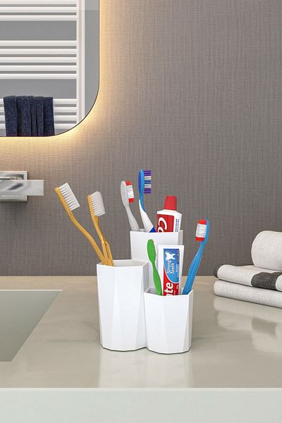 Pufwin Home Οργάνωση κουτιού αποθήκευσης οδοντόβουρτσας και οδοντόκρεμας κηρήθρας