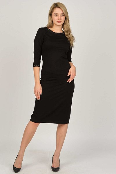 Sistas Women's Sleeve and Neck Detailed Dress 6690597 Black