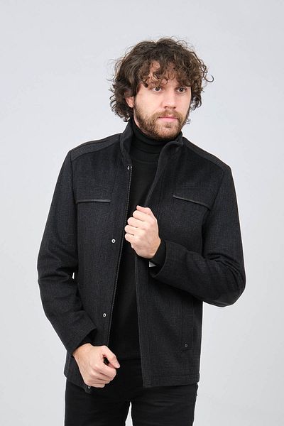 LUCAS Мъжко вълнено палто с яка стойка Slim Fit 2650666 Опушено