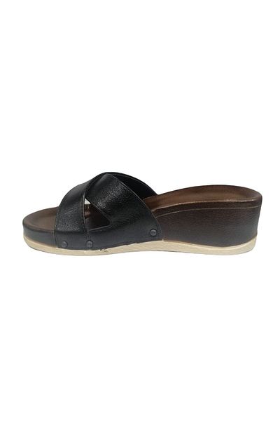 Pierre Cardin 7010 Black Filling Sole Cross Women's Slippers