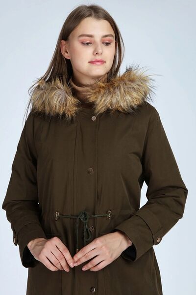Veger Palton cu glugă pentru femei 4223132 Kaki