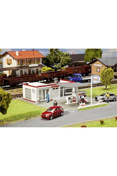 Faller 131521 1/87 Esso Benzin Istasyonu Demonte Plastik Maketi