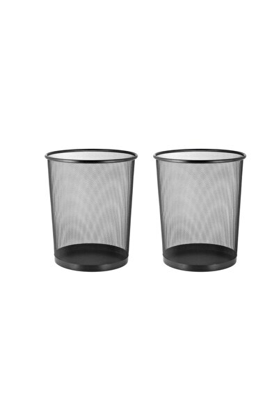 Bosphorus Stainless Steel 2 Pieces Mesh Office Bureau Home Bin with Grid Meta...