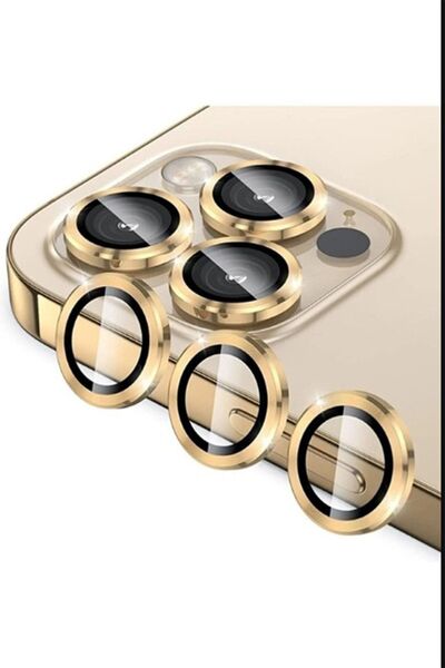 MCASERING iPhone 14 Pro Compatible Camera Protective Lens Camera Lens Case Gold