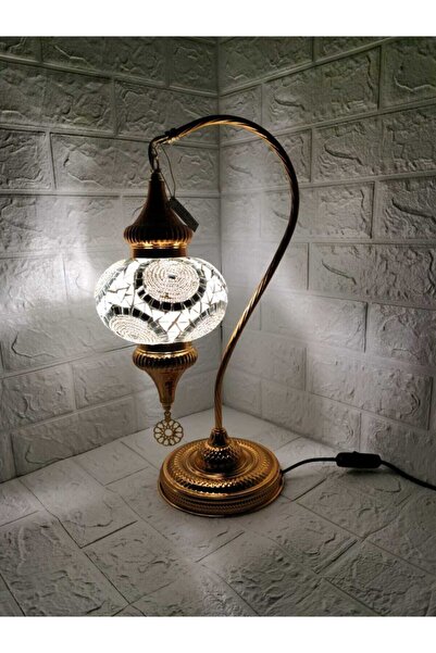 Ambiance Altın Rengi Kaplamalı Kuğu Boynu Modeli Mozaik Renkli Camlı Otantik ...