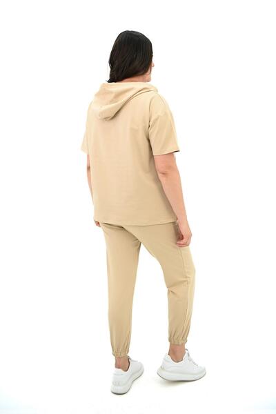 Koza Butik Plus Size Hooded Women's Tracksuit Set - 3759-23