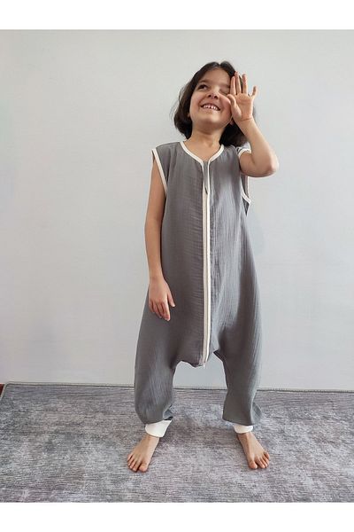 Pamuk Pazen Unisex Baby and Kids Muslin Summer Sleeping Bag - 100% Cotton, 24-28 Degrees